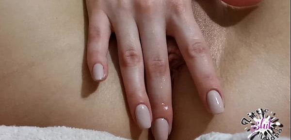  Stepsister makes pussy wet with deep fingers. Multiple orgasms